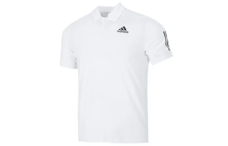 Adidas Polo Shirts Men's White Polo Collar Moderate Straight Fit