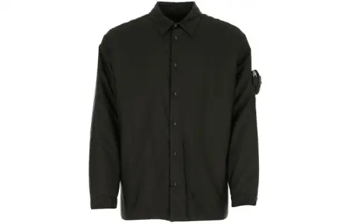 PRADA Shirts Men's Black Pointed Collar Moderate Shirt