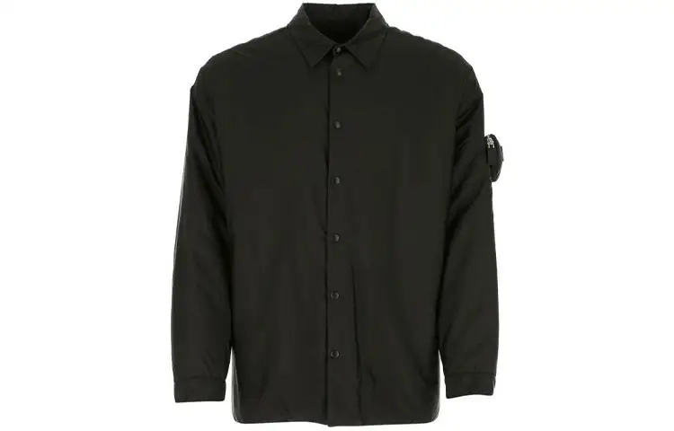 PRADA Shirts Men's Black Pointed Collar Moderate Shirt