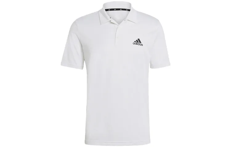 Adidas Polo Shirts Men's White Polo Collar Moderate Straight Fit