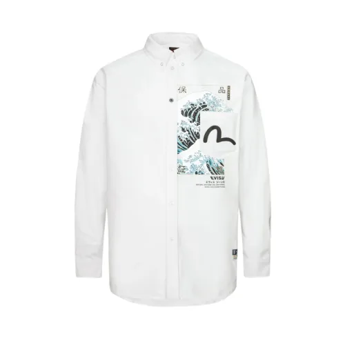 EVISU Shirts Men's White Lapel Moderate Other