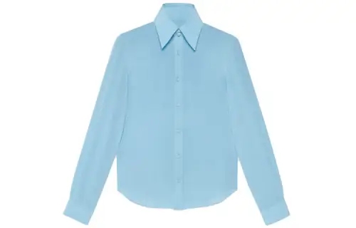 【Previous Season】pointed-collar silk shirt