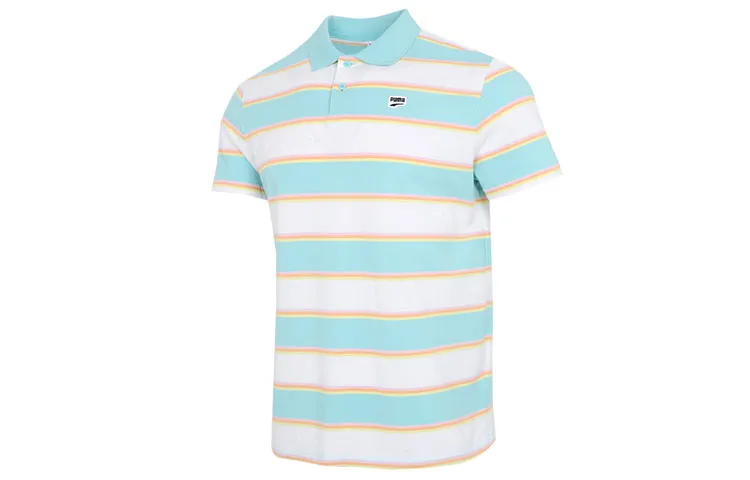 PUMA Polo Shirts Men's White Polo Collar Moderate Straight Fit