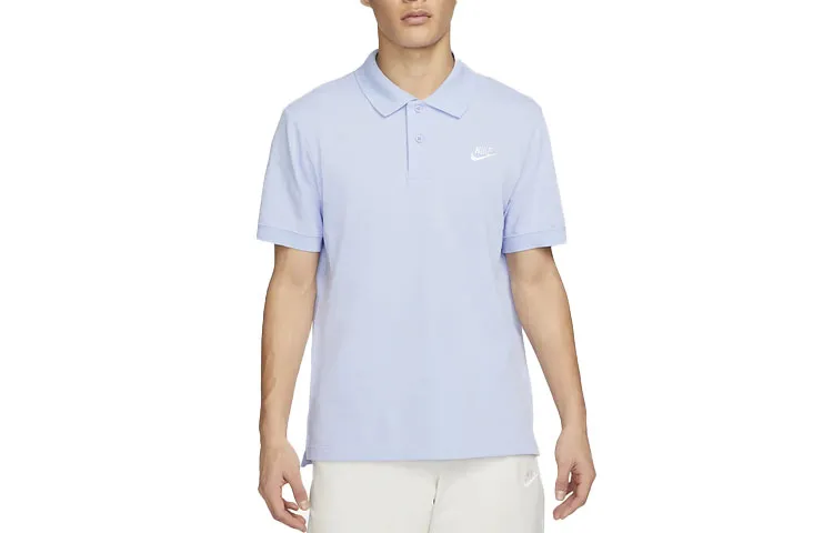 Nike Polo Shirts Men's Light Sea Blue Polo Collar Moderate Straight Fit
