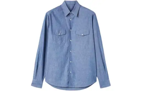 Loro Piana Shirts Men's Blue Pointed Collar Moderate Other