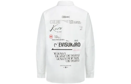 EVISU Shirts Men's White Lapel Moderate Other