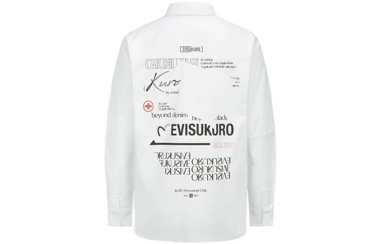 EVISU Shirts Men's White Lapel Moderate Other