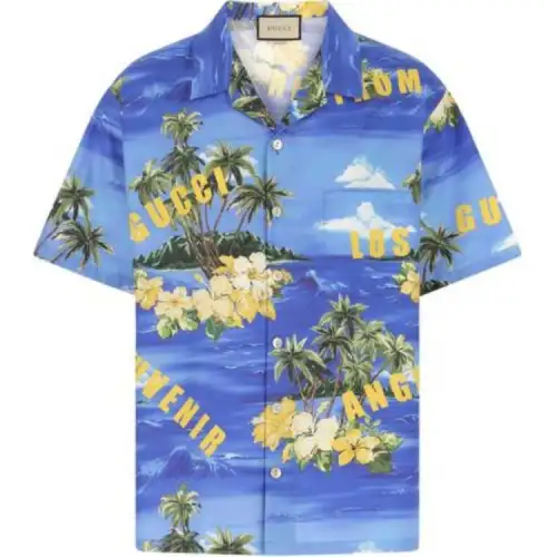 GUCCI Printed Cotton Bowling Shirt