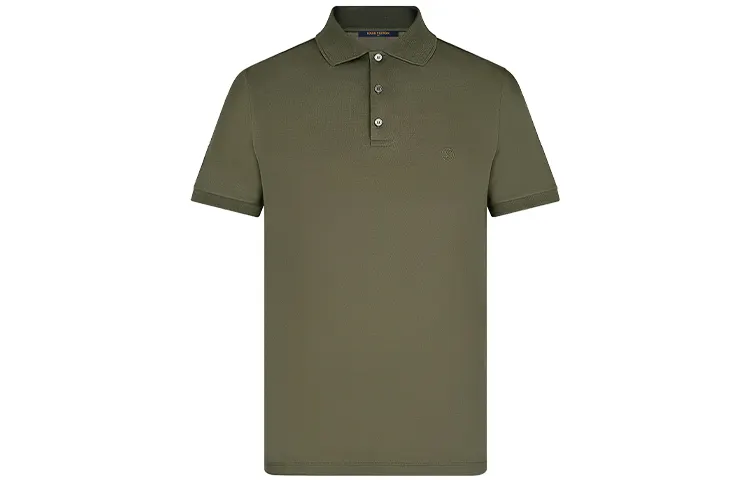 LOUIS VUITTON New Quarterly Products Of LV Polo Shirts Men's Green Polo Collar Moderate Straight Fit