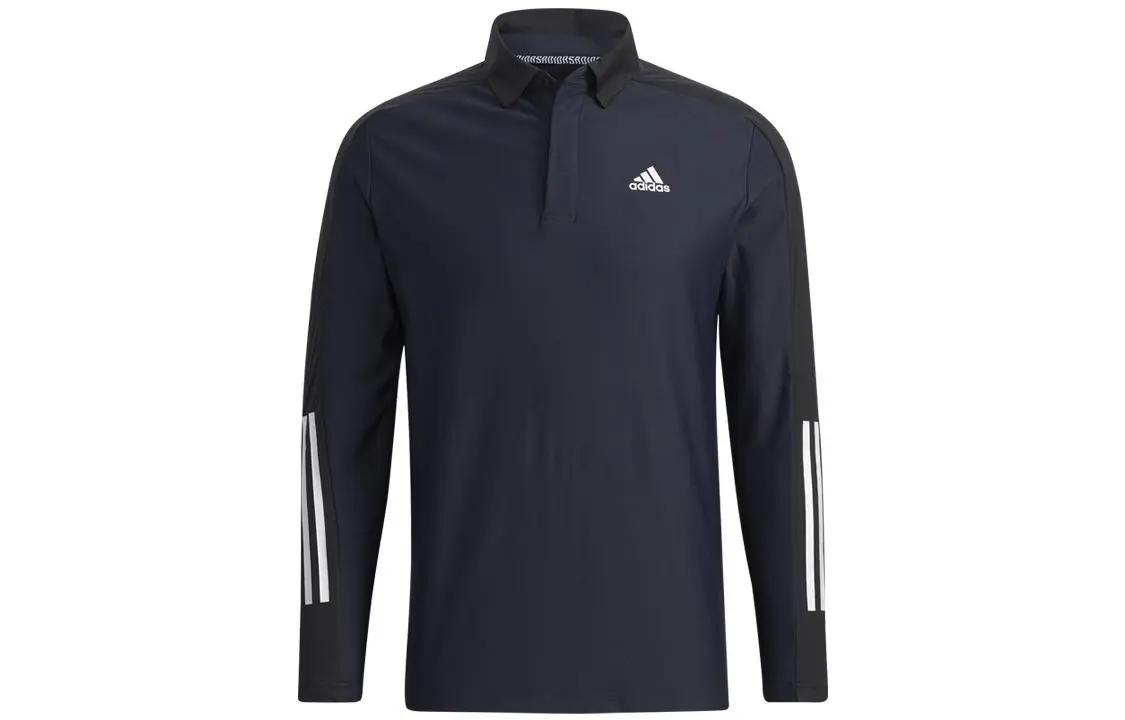 Adidas Polo Shirts Men's Black Polo Collar Moderate Straight Fit