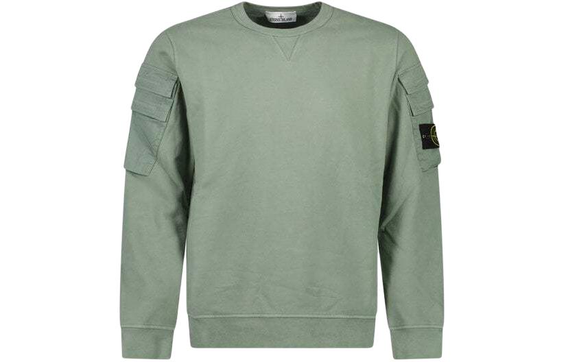 Мужское худи STONE ISLAND (шалфейно-зеленый)