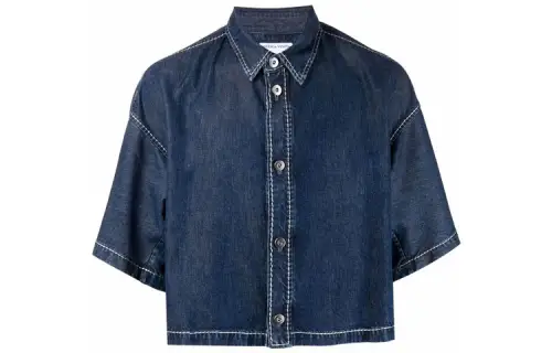 Bottega Veneta Shirts Men's Blue Lapel Moderate Shirt
