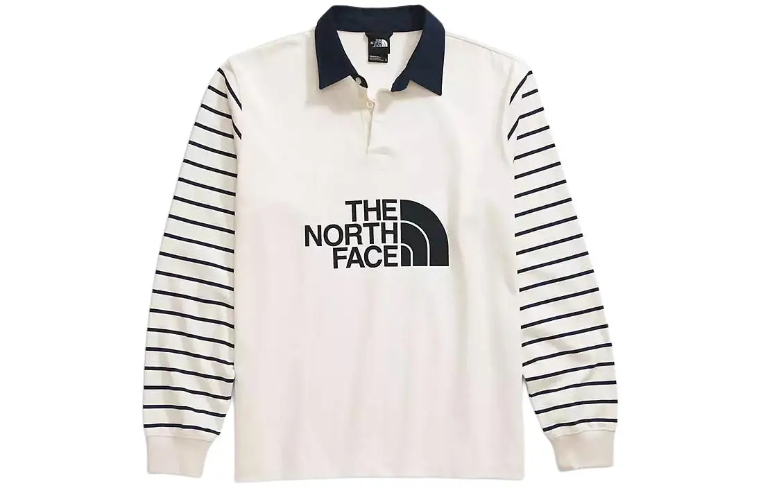The North Face striped-arm logo-print polo shirt