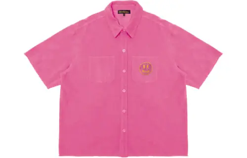 Drew house Smiley Collection Shirts Unisex Warm Pink Square Collar Moderate Other