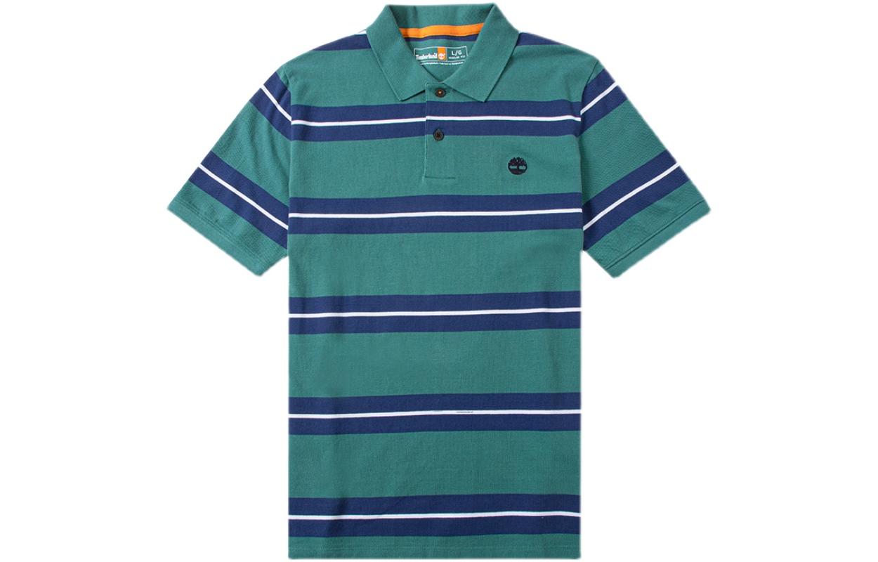 Timberland Polo Shirts Men's Turquoise Polo Collar Moderate Straight Fit