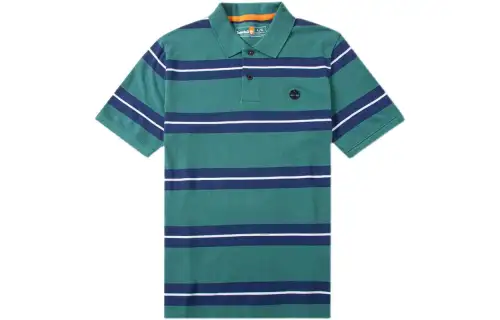 Timberland Polo Shirts Men's Turquoise Polo Collar Moderate Straight Fit