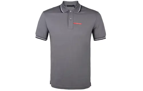 PRADA Polo Shirts Men's Polo Collar Moderate Straight Fit