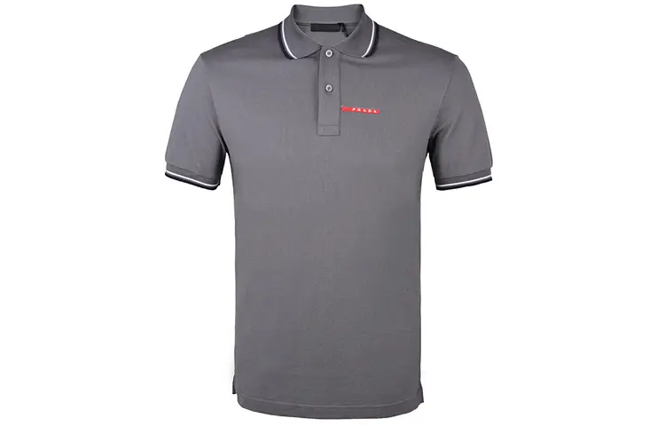 PRADA Polo Shirts Men's Polo Collar Moderate Straight Fit
