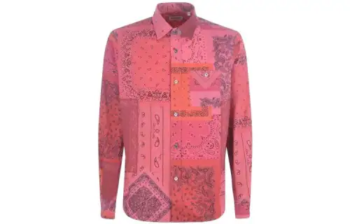 KENZO Shirts Men's Pink Lapel Moderate Shirt