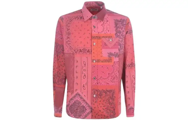 KENZO Shirts Men's Pink Lapel Moderate Shirt