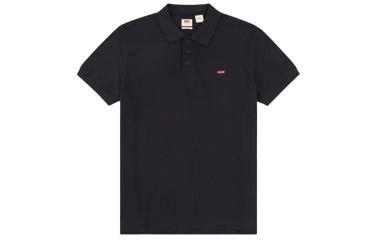 Levi's Polo Shirts Men's Black Polo Collar Moderate Straight Fit
