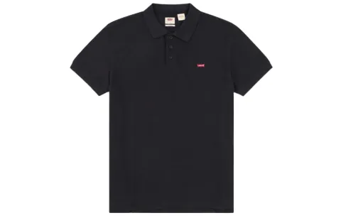 Levi's Polo Shirts Men's Black Polo Collar Moderate Straight Fit