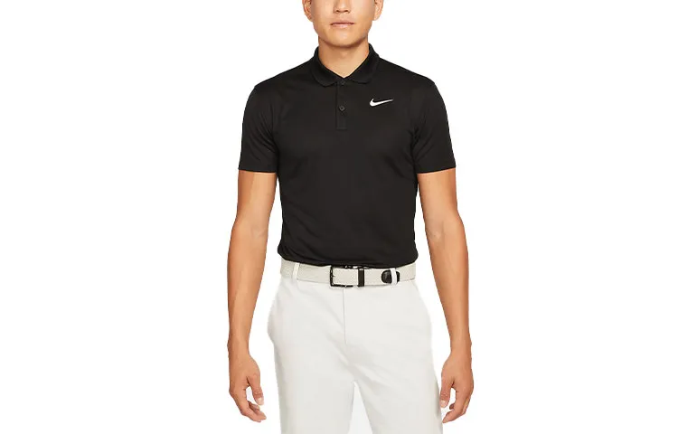 Nike Polo Shirts Men's Black Polo Collar Moderate Other