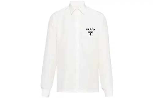 PRADA Shirts Men's White Lapel Moderate