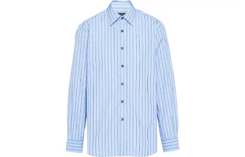 PRADA Shirts Men's Sky Blue Lapel Moderate
