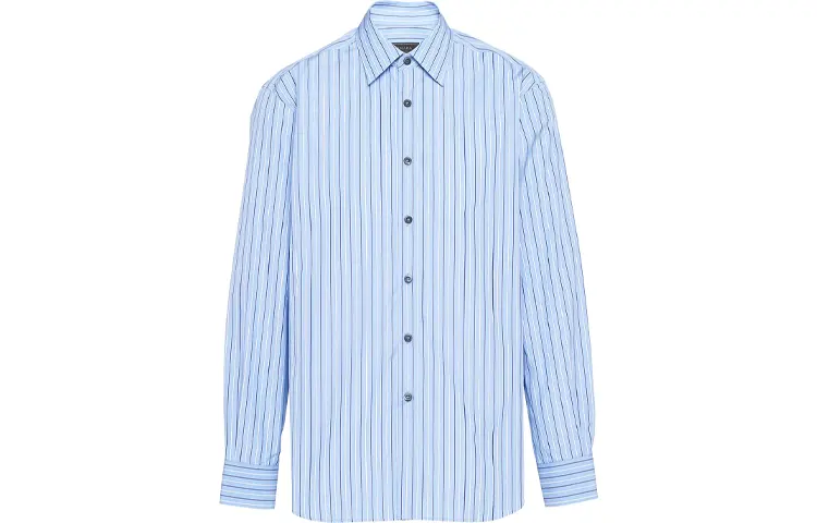 PRADA Shirts Men's Sky Blue Lapel Moderate