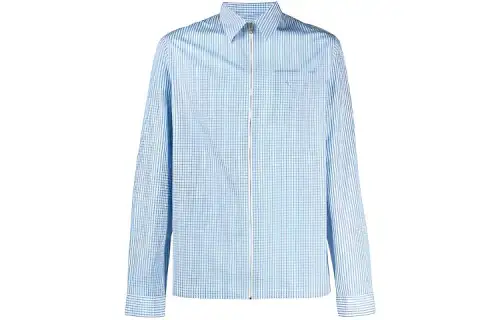 PRADA Shirts Men's Blue Lapel Moderate Shirt