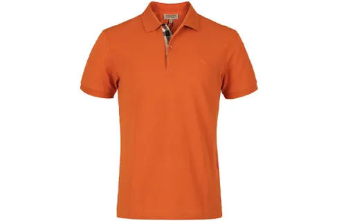 Burberry Polo Shirts Men's Orange Polo Collar Moderate Straight Fit