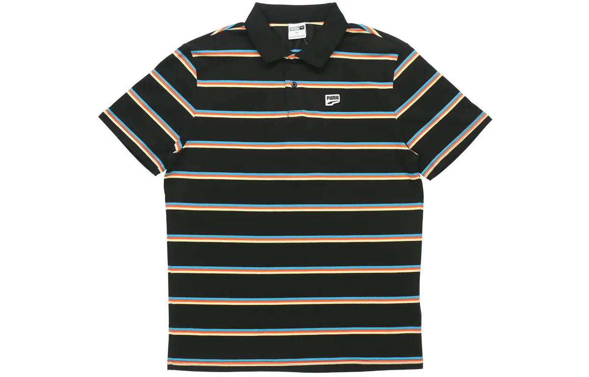 PUMA Polo Shirts Men's Black Moderate