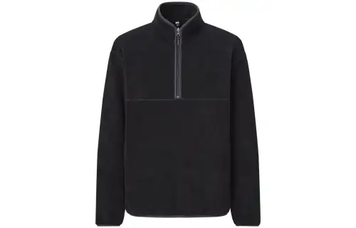 UNIQLO Sweatshirts Men's Black Stand Collar Moderate Other