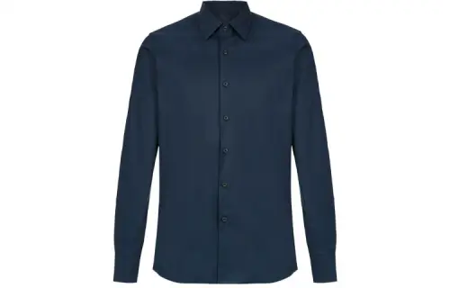 PRADA Shirts Men's Indigo Pointed Collar Moderate Shirt