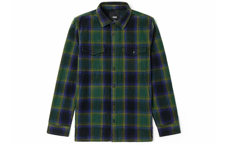 Vans Shirts Men's Green Pointed Collar Moderate Other