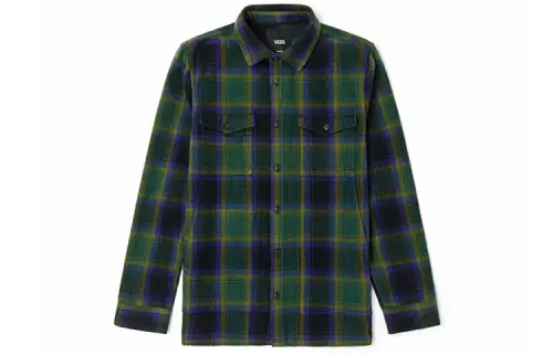 Vans Shirts Men's Green Pointed Collar Moderate Other