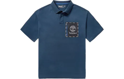 Timberland Polo Shirts Men's Dark Blue Polo Collar Moderate Straight Fit