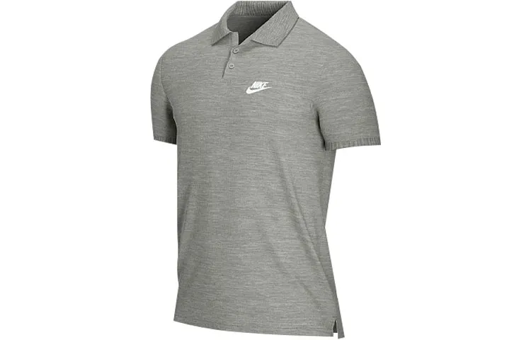 Nike Polo Shirts Men's Gray Polo Collar Moderate Straight Fit