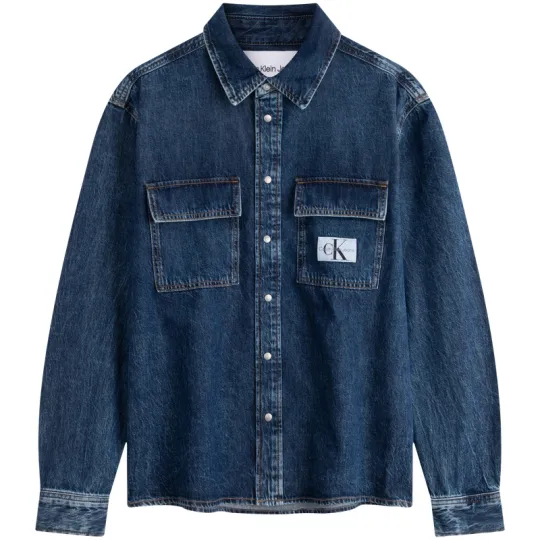 CALVIN KLEIN SS24 Series Shirt Men's Denim Blue