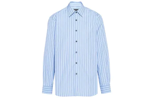 PRADA Shirts Men's Blue Lapel Moderate Other
