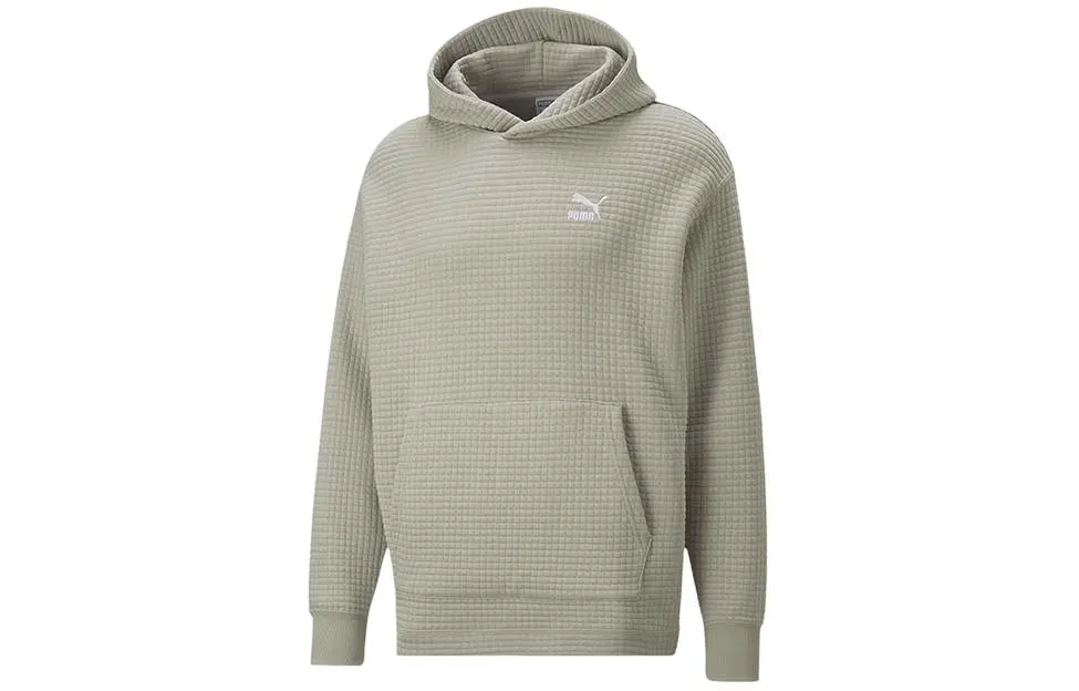 PUMA Sweatshirts Men's Olive Hooded Moderate Regular