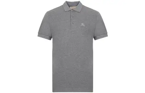 Burberry Polo Shirts Men's Light Gray Polo Collar Moderate Straight Fit