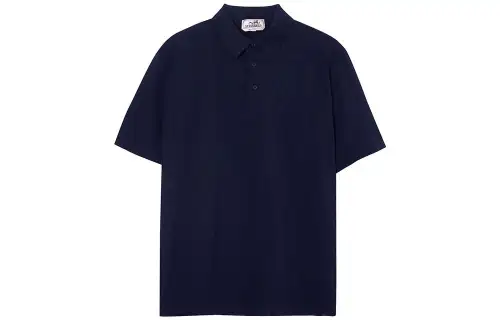 HERMES Polo Shirt Men's Marine Blue