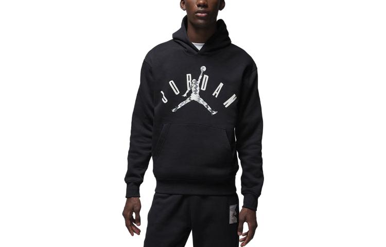 Jordan Flight Sweatshirts Men's Black Hooded Moderate Regular