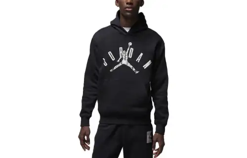 Jordan Flight Sweatshirts Men's Black Hooded Moderate Regular