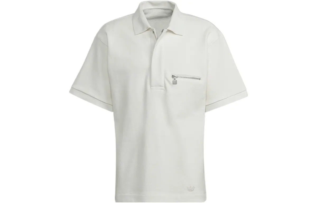Adidas Originals Blue Version Polo Shirts Men's Pink White Polo Collar Moderate Straight Fit