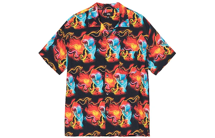 Stussy Shirts Unisex Multicolor Cuban Collar Moderate Other