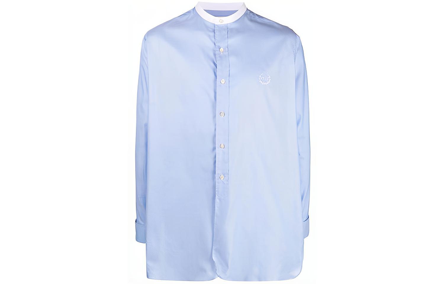 Maison Margiela Shirts Men's Light Blue Half Turtleneck Moderate Other