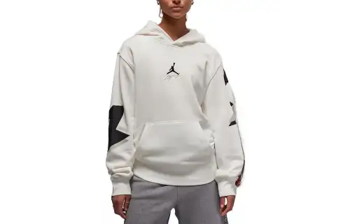 Jordan Sweatshirts Unisex White Hooded Moderate Regular